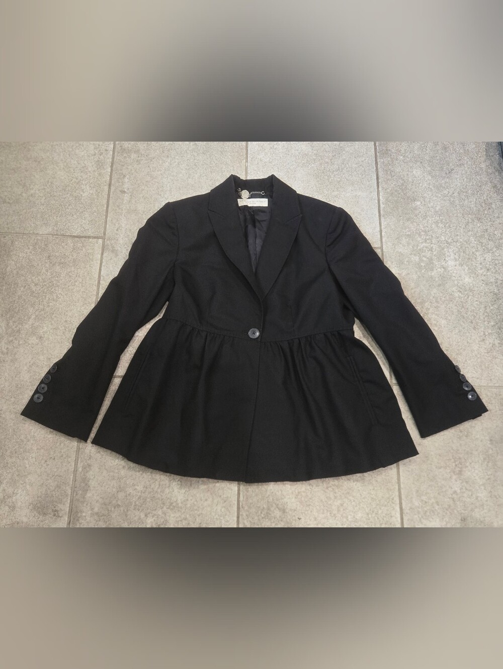 Stella McCartney Vtg Y2K 2006 Black Wool Peplum Blazer Jacket IT 42 US 6 Italy